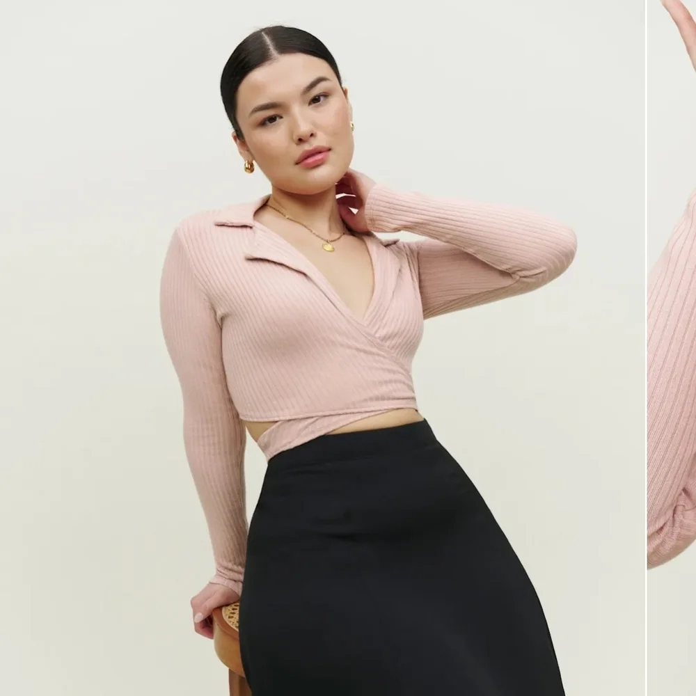 Reformation Cayden Knit Top In WHITE/CREAM-Size S - Picture 3 of 7